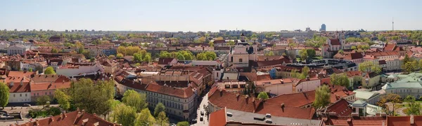 Röda takåsarna i gamla europeiska staden — Stockfoto