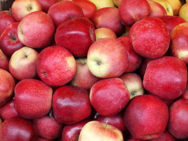 arka plan ile gıda - taze kırmızı elmalar
