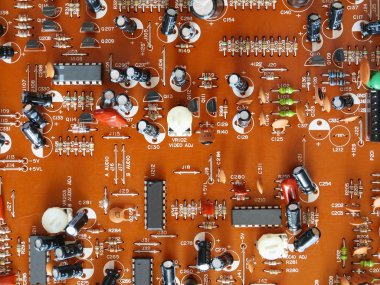 Printed circuit board of electronics - PCB parts side clipart