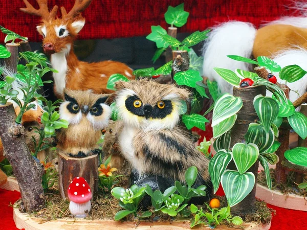 stock image Toys and nature imitation - animals and vegetables