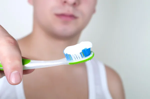 stock image Man with a toothbrush