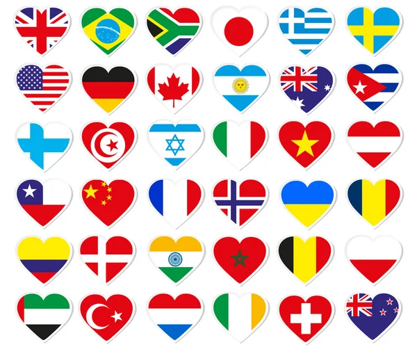 stock vector Heart flag stickers