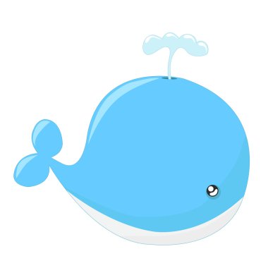 Cute whale cartoon clipart