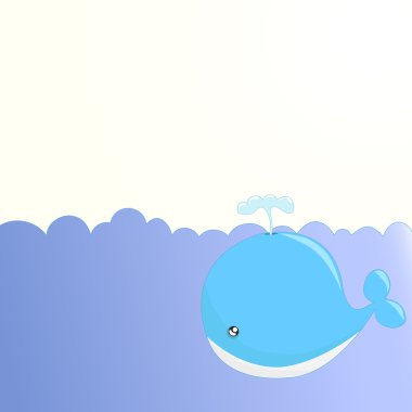 Cute whale background clipart