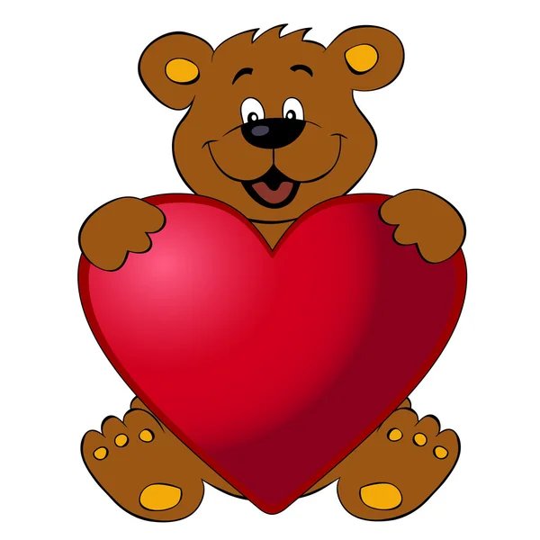 Feliz oso de corazón — Archivo Imágenes Vectoriales