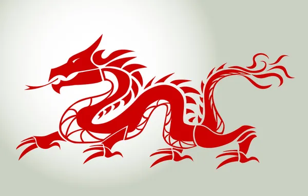 Dragon rouge — Image vectorielle