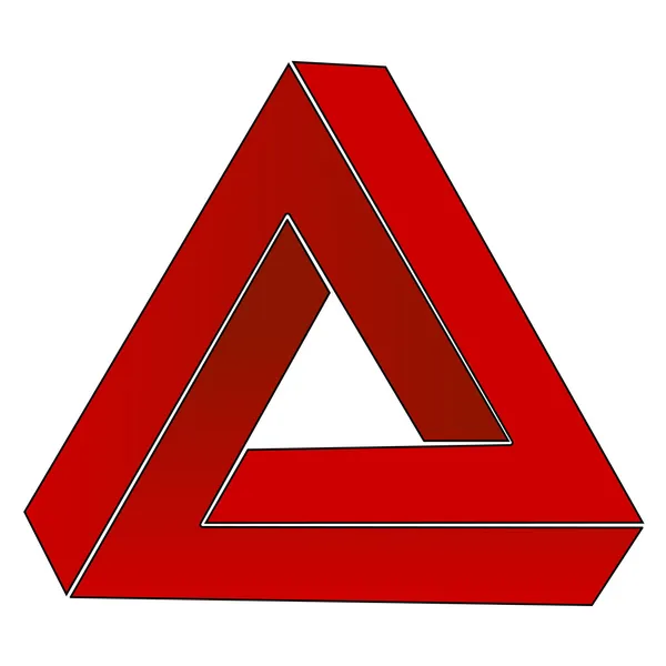 Ilusão óptica de triângulo impossível — Vetor de Stock