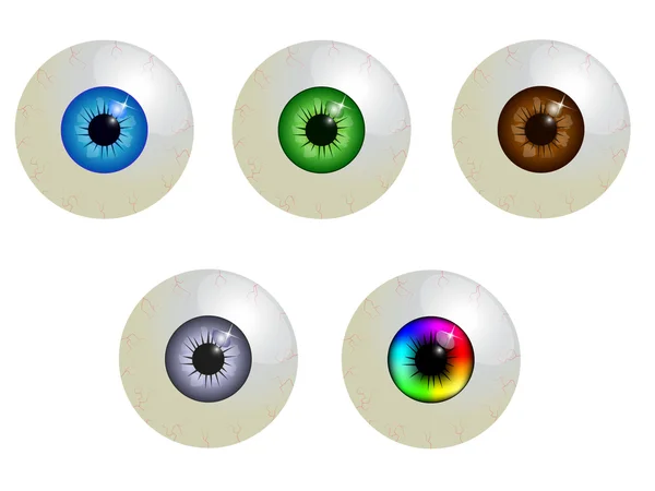 Ensemble de globes oculaires — Image vectorielle