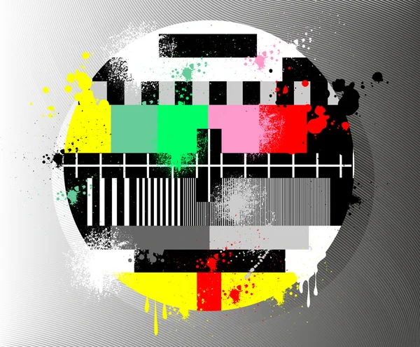 电视，grunge 风格的颜色测试 — 图库矢量图片