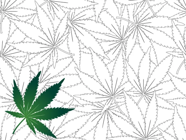 Folha de cannabis - fundo sem costura —  Vetores de Stock