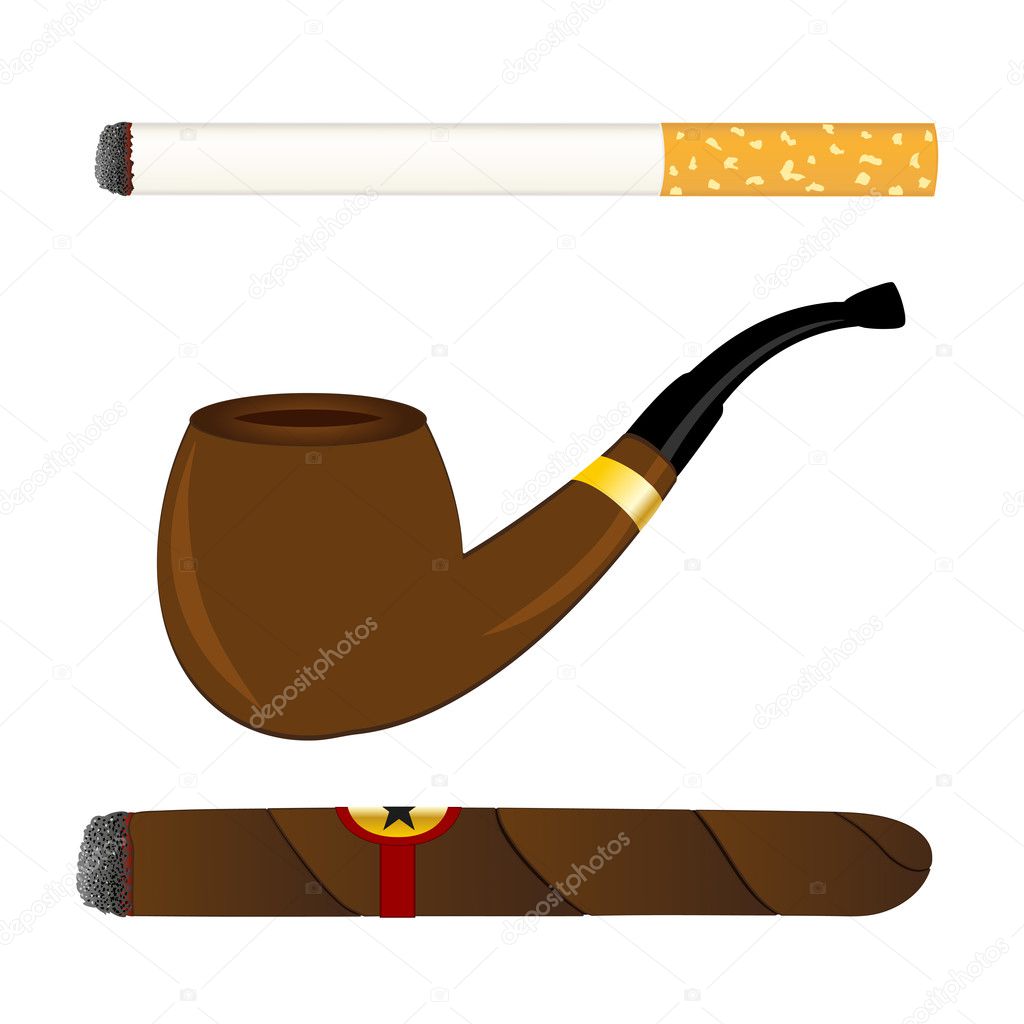 Cigarette, pipe and cigar