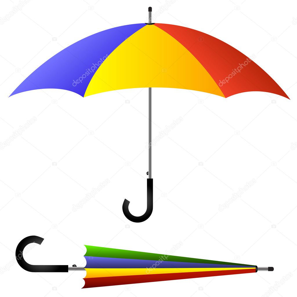 Umbrella, open and closed