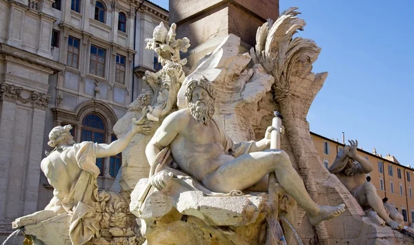 Fontana dei quattro fiumi di Le Bernin (Roma) ) — Foto Stock