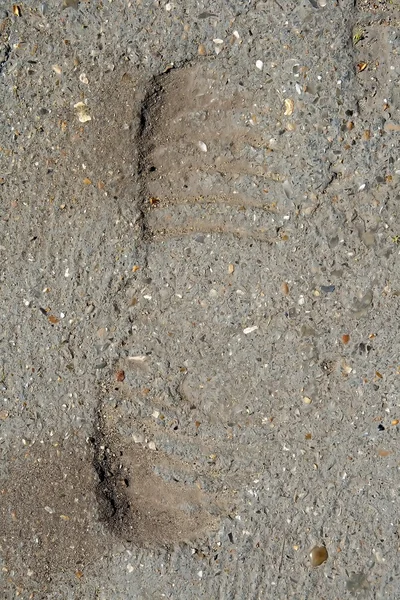 Fußabdruck im Boden — Stockfoto