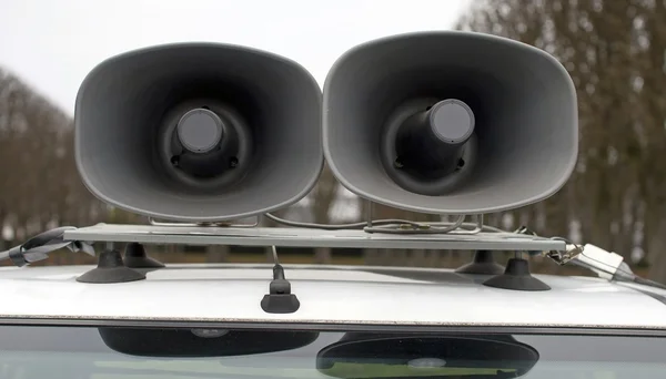 Loudspeakers on car — Stock Photo, Image
