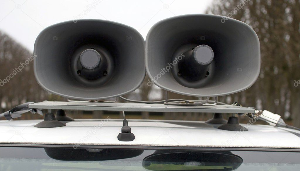 Loudspeakers on car