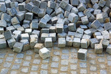 Blocks of granite stored clipart