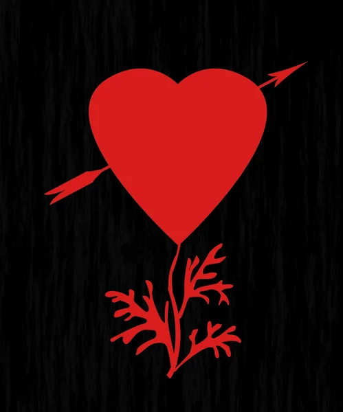 หัวใจดอกไม้สีแดง — ภาพถ่ายสต็อก