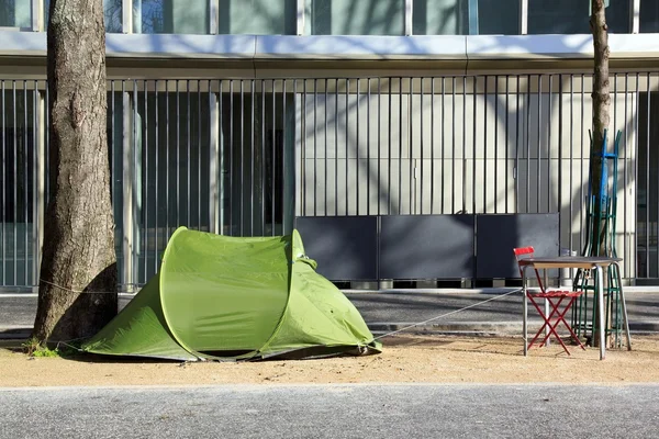Zelt eines Obdachlosen — Stockfoto