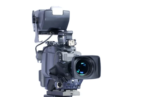 Elszigetelt fehér professzionális videokamera — Stock Fotó