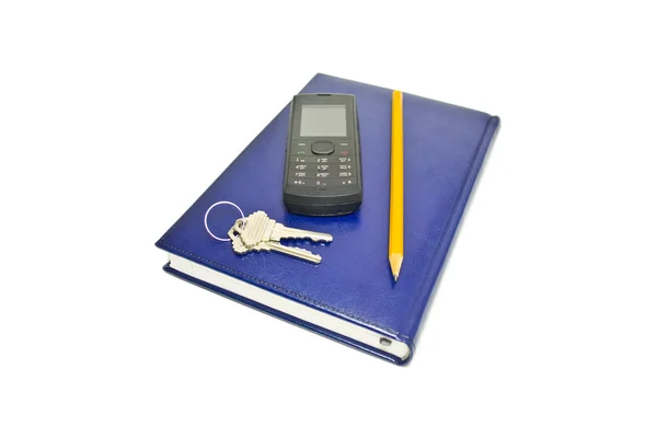 Telephone and diary — Stock Photo, Image