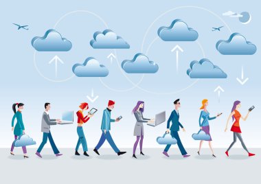 Cloud Computing Walking clipart