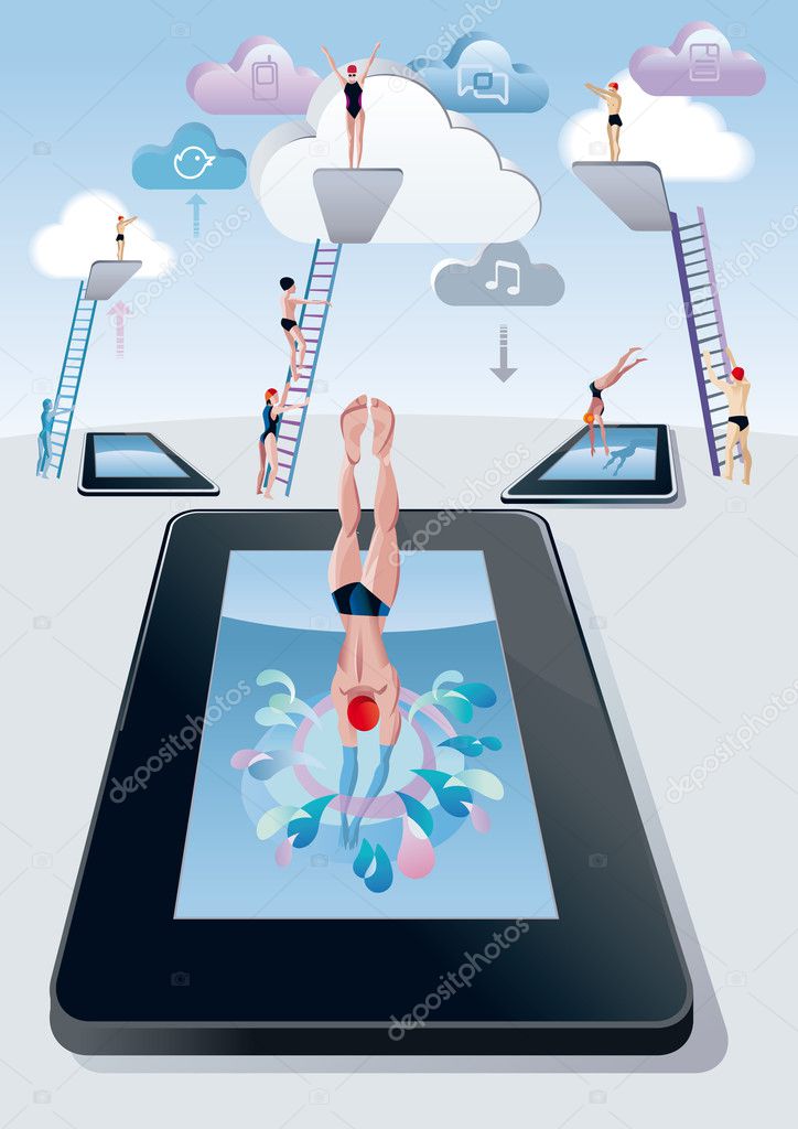 Springboard Dive Man Digital Tablet