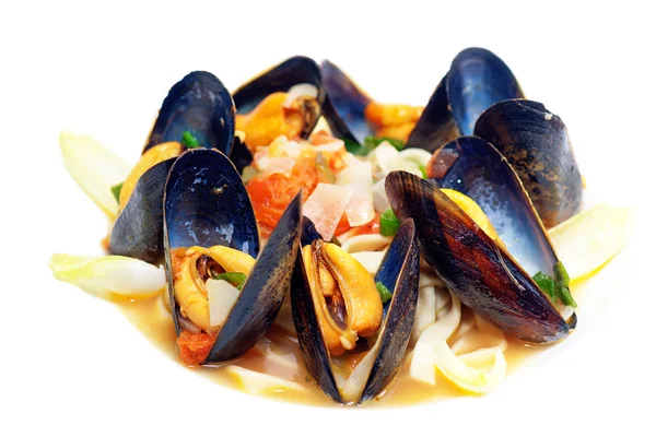 stock image Blue mussels dish