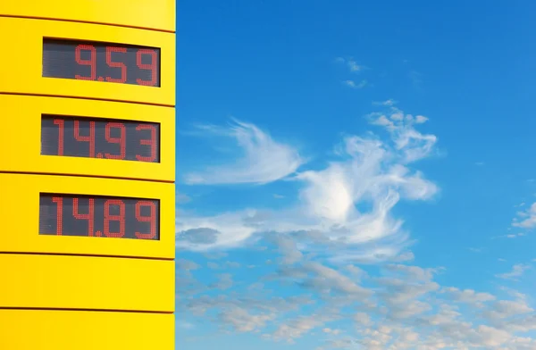 Sign with gas prices — Stock Photo, Image