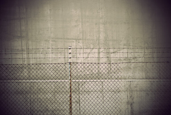 Vintage background with barbed wire