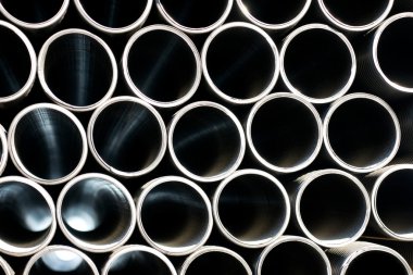 Close up of black plastic pipes clipart