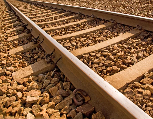 Närbild på järnvägen spår — Stockfoto