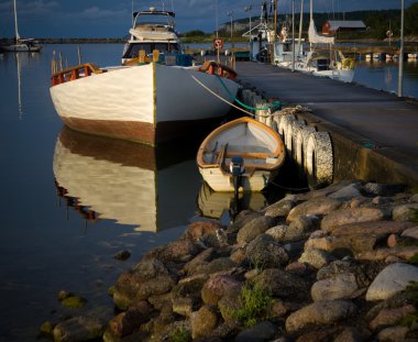 Small boat harbor clipart