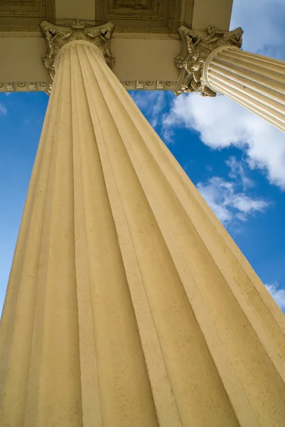 Columns with shadows deep perspective — Stock Photo, Image