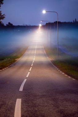 Foggy road clipart