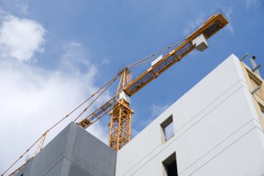 Crane and buildings clipart