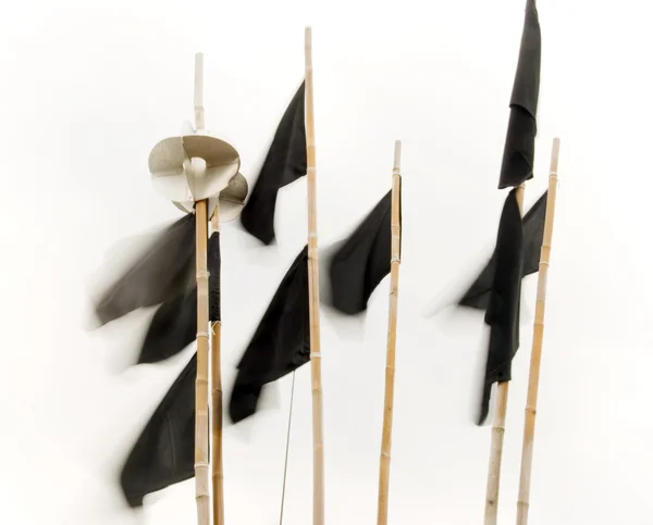 Чёрные флаги — стоковое фото