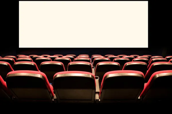 Bir sinemada boş kırmızı koltuk — Stok fotoğraf