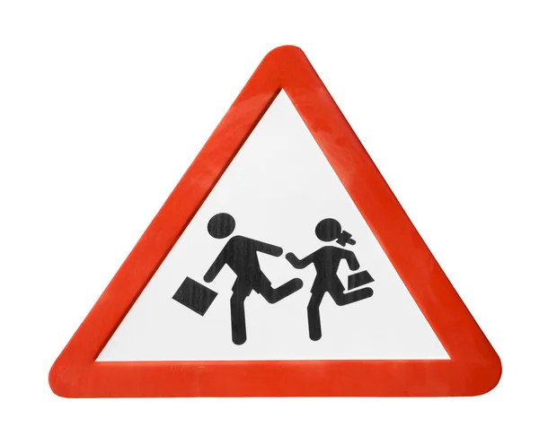 Znak ostrzegawczy z szkoły dzieci — Zdjęcie stockowe