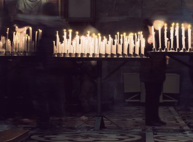 Candles in church clipart