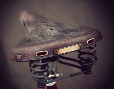 Vintage leather bike saddle clipart