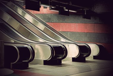 Empty escalators clipart