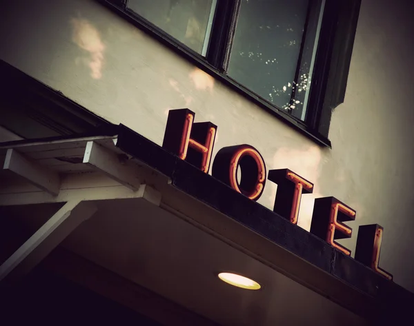 ヴィンテージ ホテル サイン — ストック写真