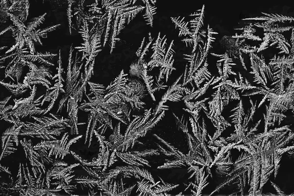 Κρύσταλλοι πάγου σε μαύρο — Φωτογραφία Αρχείου