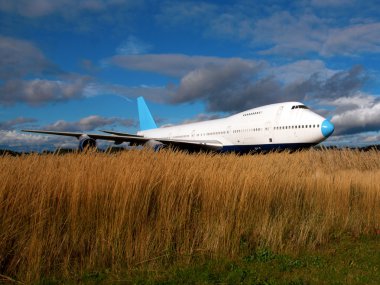 Jet uçağı topraklı