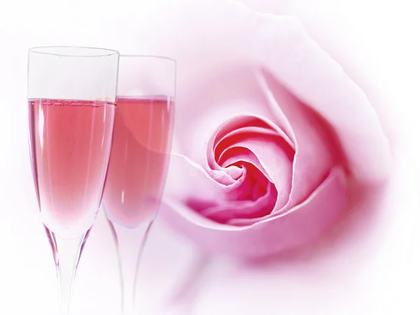 Rózsaszín pezsgő — Stock Fotó