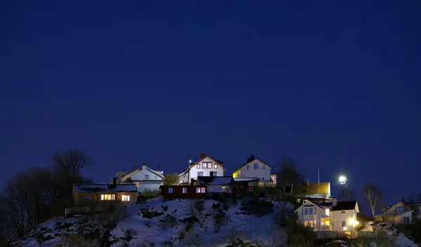 Wohngebiet in der Nacht — Stockfoto