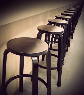 Bar stools in a row clipart