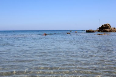 Beautiful coastline of mediterranean sea clipart