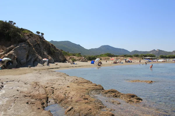 Paesaggio nei pressi di Campulongo, Villasimius a Capo carbonara nel sud-est della Sardegna Foto Stock